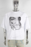 White digital print t shirt