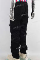 Black baggy patchwork cargo jeans