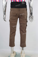 Double layered patchwork cargo jeans