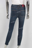 Dark blue denim jeans women