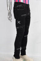 Black damage skinny denim jeans