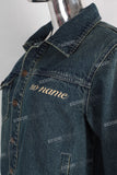 Women blue acid washed jacket and straight jeans set