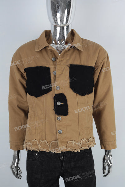 Yellow patchwork jacket men