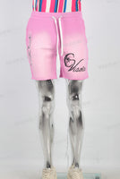 Pink digital print boot cut knitting shorts