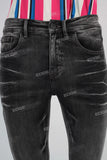 Black acid washed skinny jeans