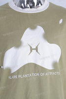 Digital print patchwork damaged t shirt