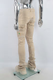 Golden Skinny Paint Splash Stacked Jeans Men