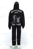 Custom Men Black Cotton Sweatpants Hoodie And Sweatshirts