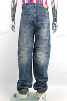 Wholesale Digit Print Denim Trousers Men Distressed Baggy Jeans Pants