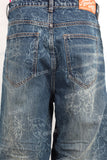 Wholesale Digit Print Denim Trousers Men Distressed Baggy Jeans Pants