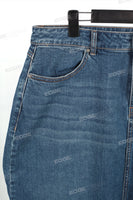 Knee Lengt Straight Stretch Blue Casual Women Denim Skirts