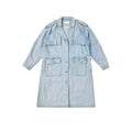 Custom Women's Blue Plain Denim Long Jacket
