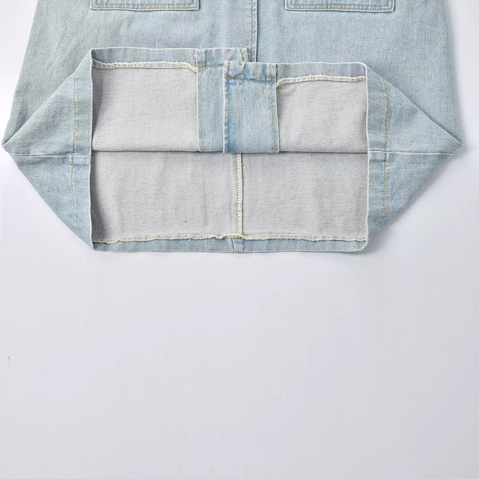 Custom Women's Blue Plain Denim Long Jacket