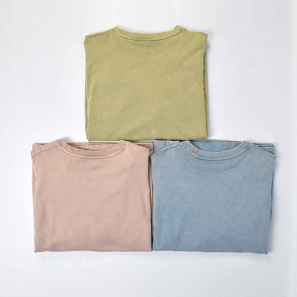 Custom Unisex Plain Washed Long Sleeve Sweat Shirts